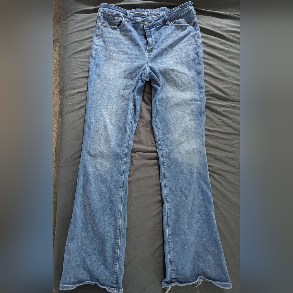 American Eagle Outfitters Light Blue High Rise Skinny Kick Boot Cut Jeans